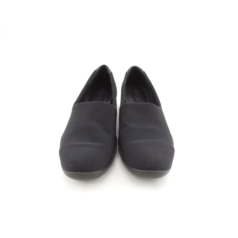Ecco Gore-tex Womens Black  Stretch Fabric Leather Slip On Pumps 40 EU 9-9.5 US‎